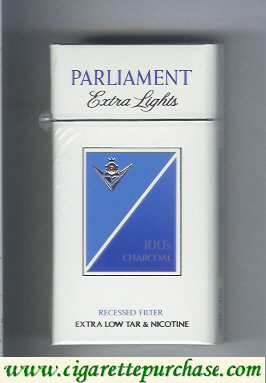 Parliament Extra Lights Charcoal 100s cigarettes hard box